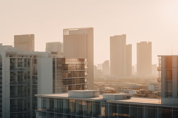 A view of the city of miami from the roof of a building