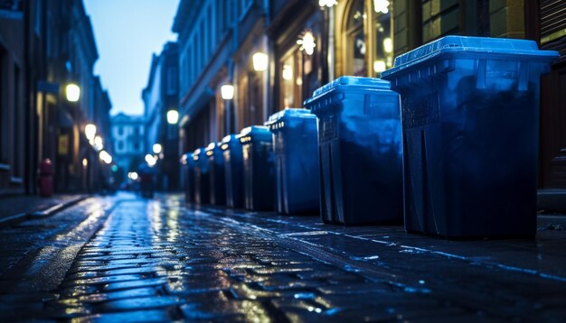 Вид города ночью в городе генеративный ИИ