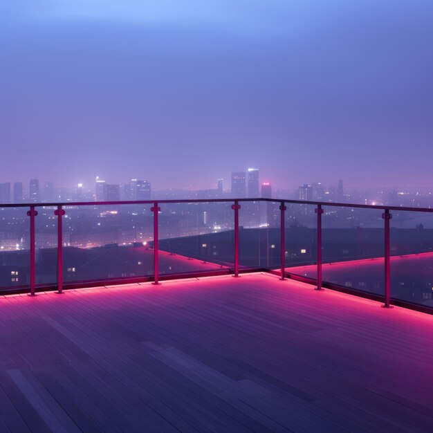 Photo a view of the city at night from a balcony