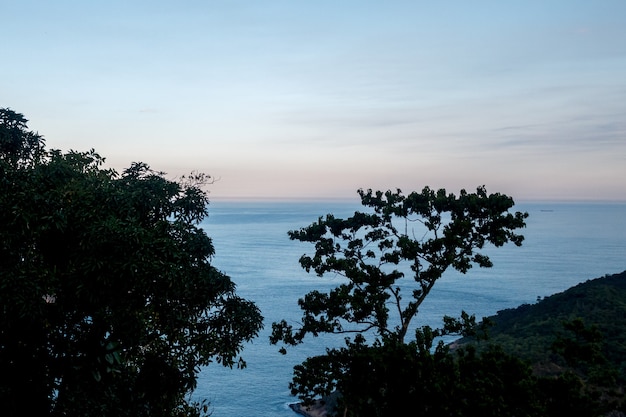 Vista della città di rio de janeiro dal monte pan di zucchero al tramonto, brazil