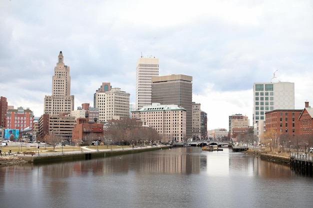 A view of the city of rochester from the river