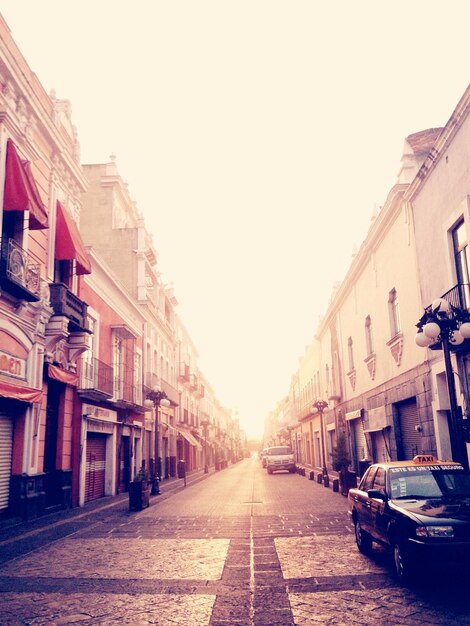 View of city street against sky