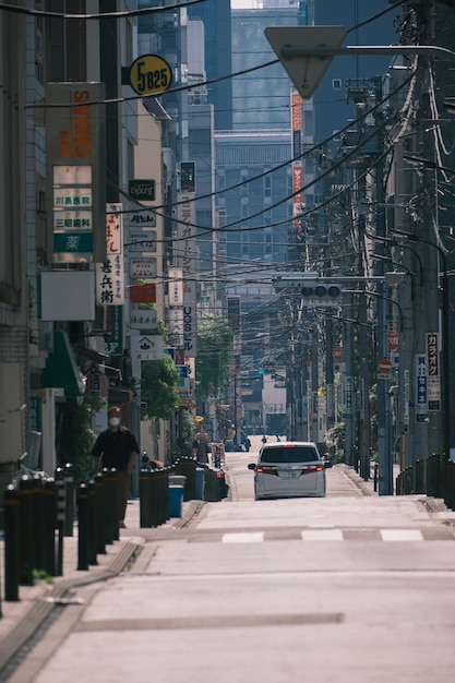 Foto vista della strada della città