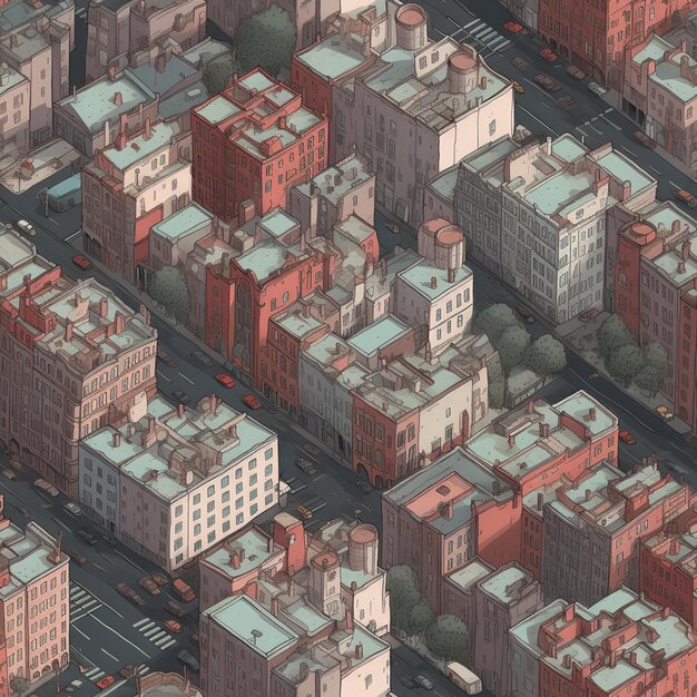 a view of a city with a lot of tall buildings generative ai