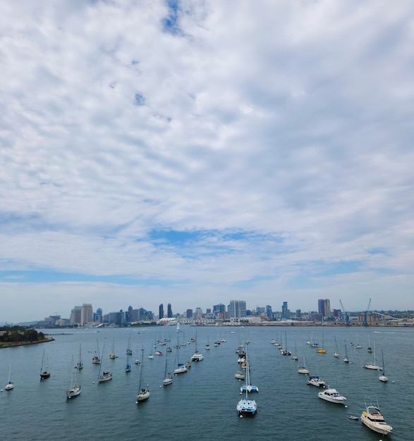 View of the city and yachts