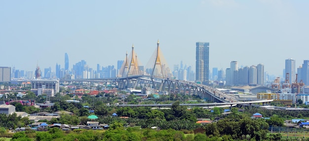 Photo view of cityscape against clear sky