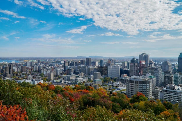 view of cityscape against cloudy sky
