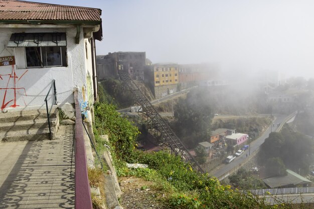 View on Cityscape of historical city Valparaiso Chili