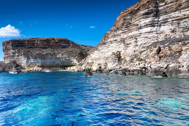 View of the cliff from the sea