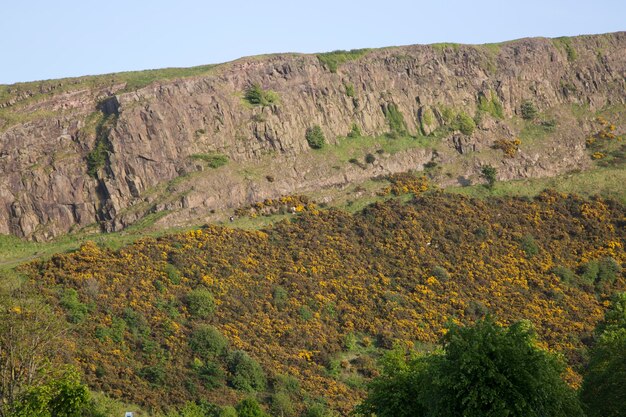 View of Cliff in Salisbury Crags, Holyrood Park, Edinburgh, Scotland