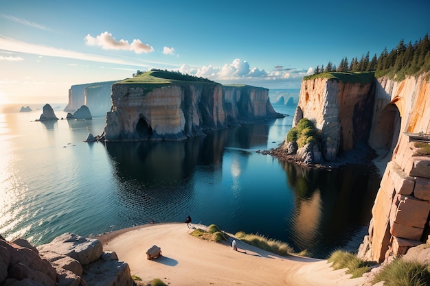 A view of the cliffs and cliffs of the bay of fundy.