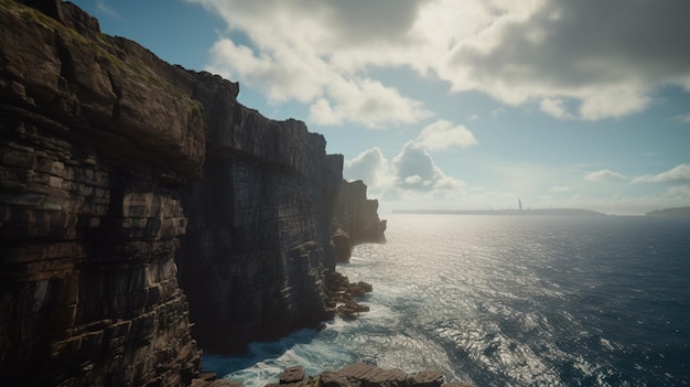 A view of the cliffs of moher from the cliffs of moher.