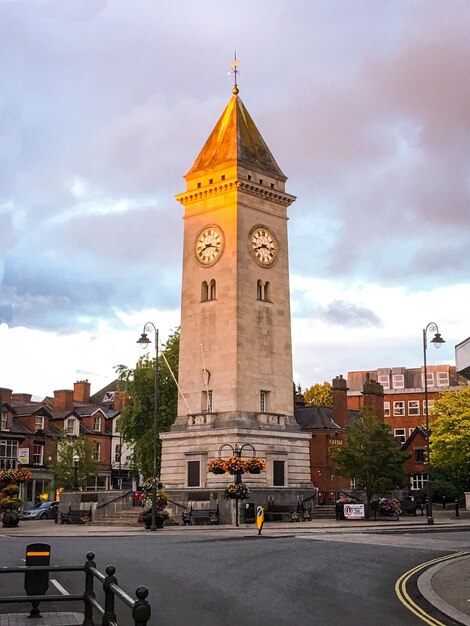 View of clock tower against cloudy sky