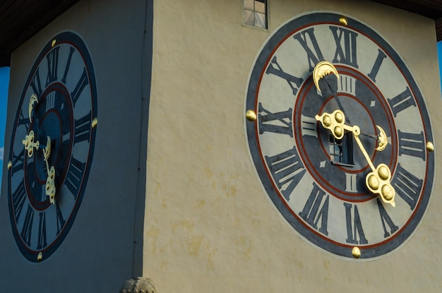 View of the clock tower Uhrturm in Graz Austria it stands on the Schlossberg