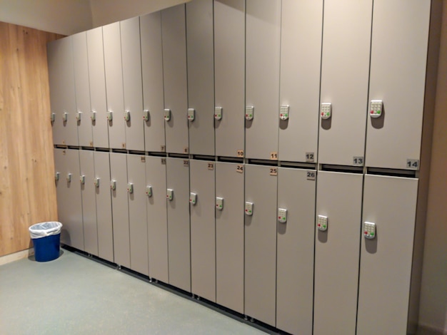 Photo view of closed lockers at gym