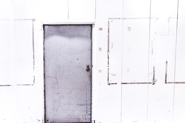 Photo view of closed stained door