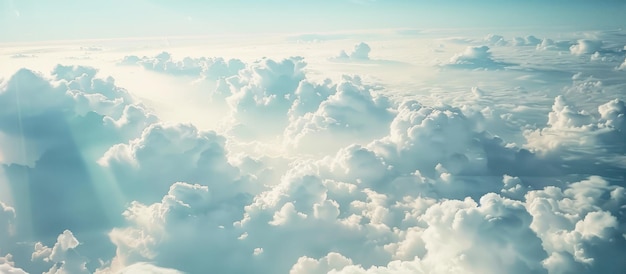 View of clouds and sky through airplane window