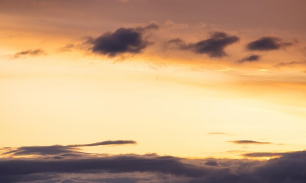 View of Cloudscape during a colorful sunset or sunrise