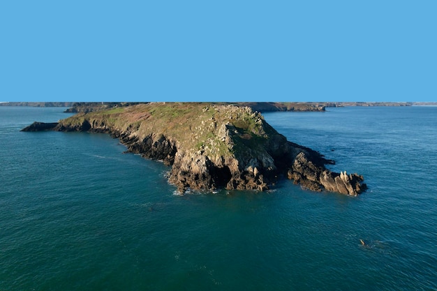 A view of the coast from the air