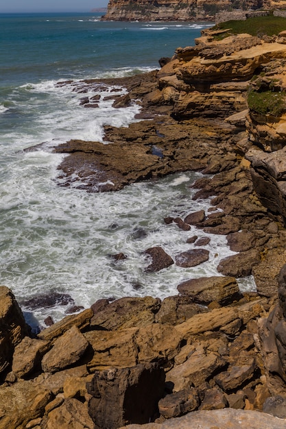 View on coast line rocks in ocean