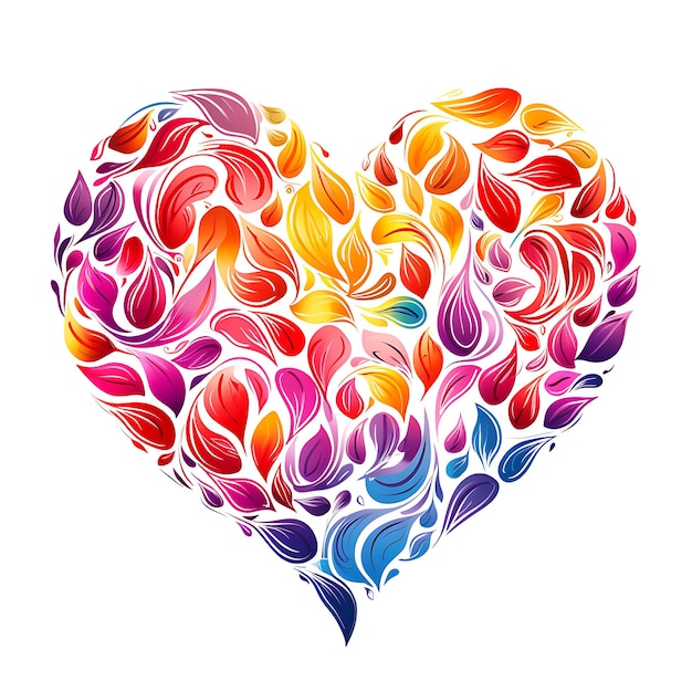 Photo view of a colorful heart love design