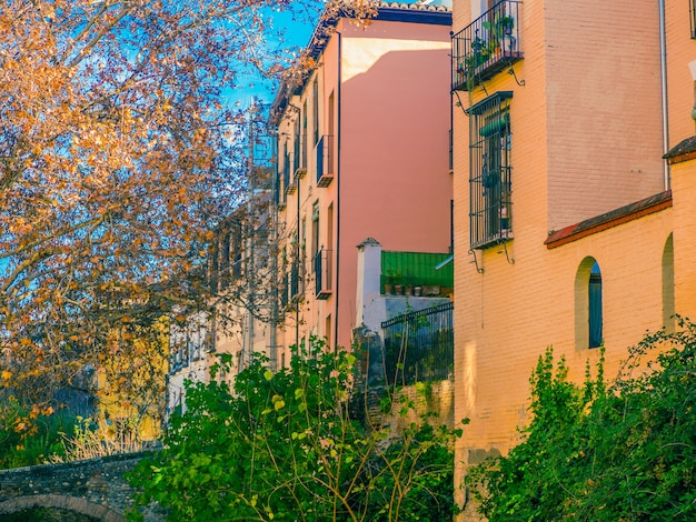 View of Colorful houses in Alhambra.