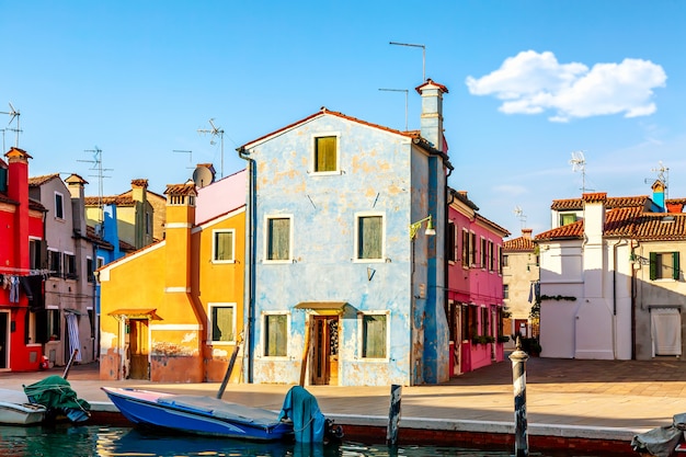 View of the colorful houses on a sunny day