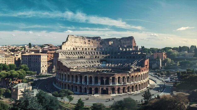 Foto vista del colosseo romano colosseo romano a roma lazio in italia