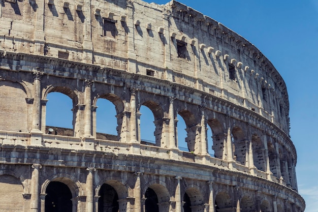 View of the Colosseum in Rome Italy The Colosseum is one of the most popular tourist attractions in Rome