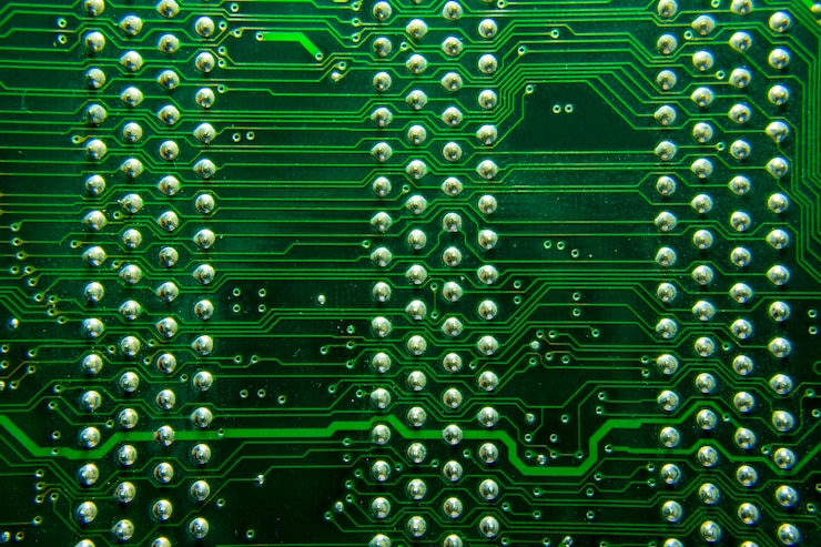 Photo コンピューターのマザーボード部品を表示します。背景やテクスチャに使用