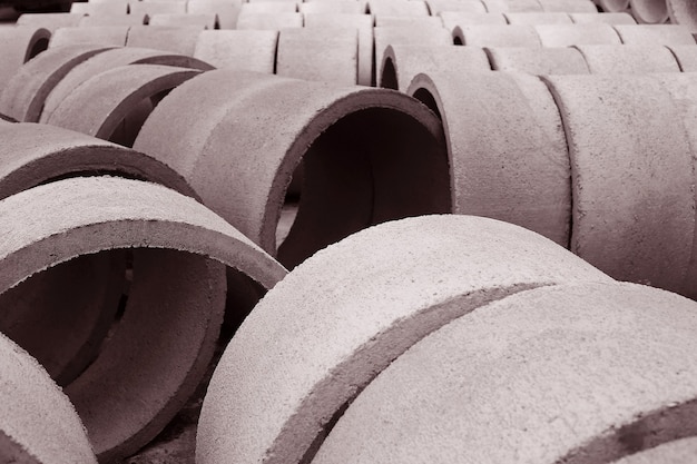 Photo view of concrete tubes