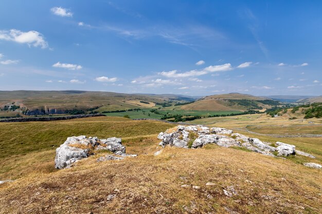 View of Conistone Pie mountain in the Yorkshire Dales National Park