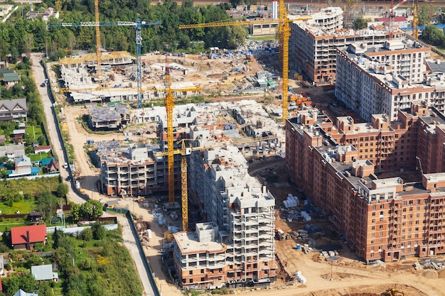 Photo above view of construction area