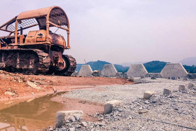 View of construction vehicle against sky