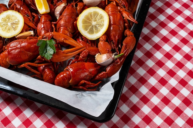 Photo view of cooked crawfish