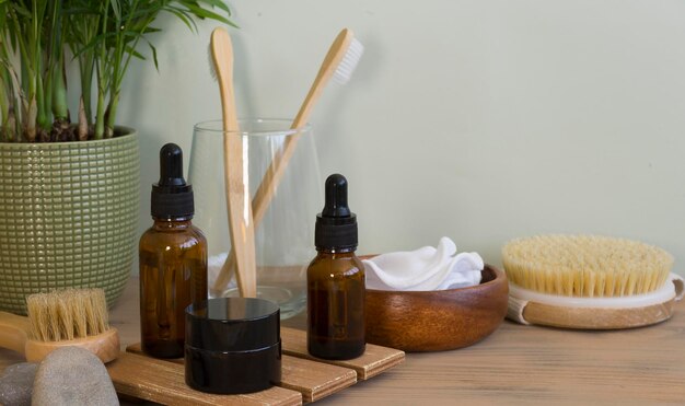 View of cosmetics in the bathroom