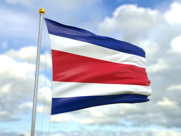 View of costa rica flag in the wind