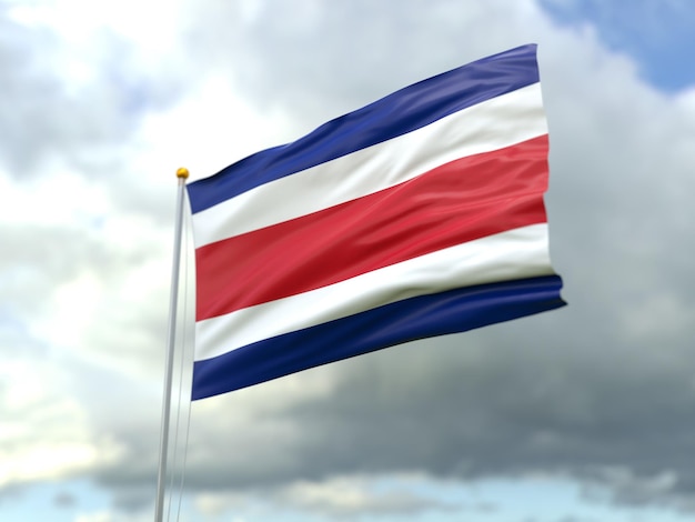 View of costa rica flag in the wind