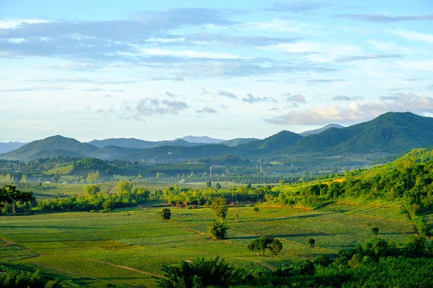 View of countryside on sunshine day