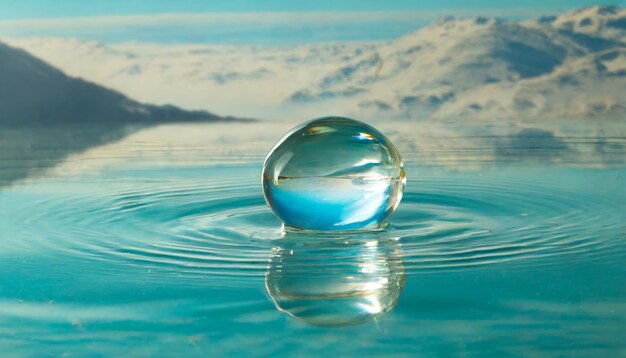 水晶のように澄んだ水滴の景色