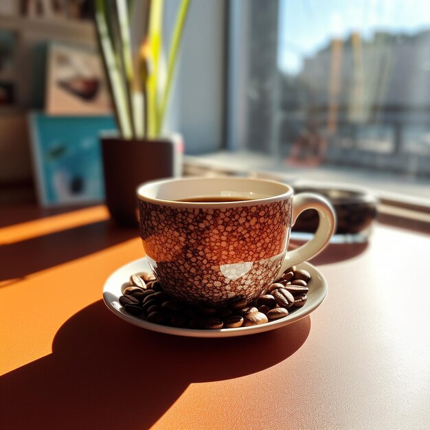 a view of a cup of coffee