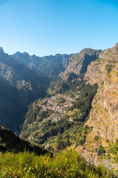 View of Curral das Freiras from the Eira do Serrado viewpoint Madeira Portugal