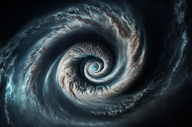 Вид на глаз циклона из космоса