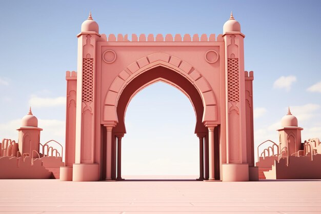 View of d islamic arch motif