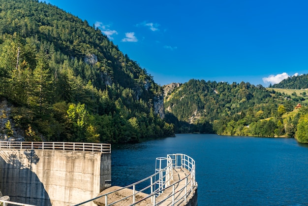 View at dam on the Zaovine lake in the Serbia