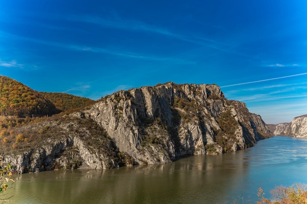 View at Danube gorge in Djerdap on the Serbian-Romanian border