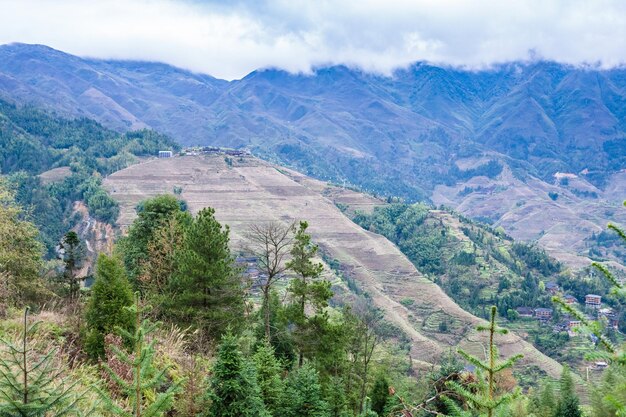 View of dazhai country from viewpoint seven stars