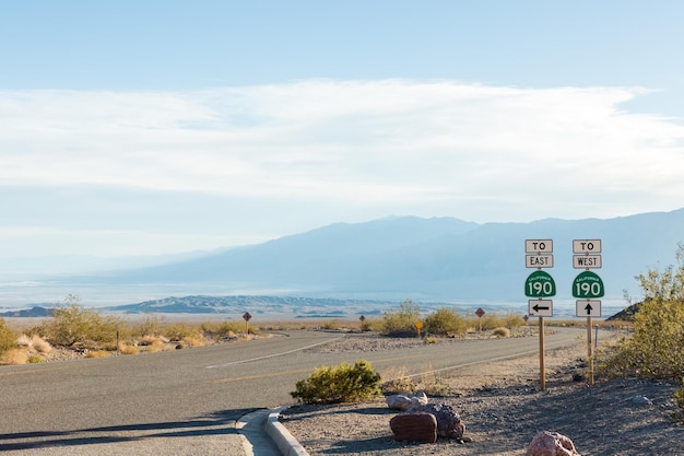 View of the Death Valley National park during Winter.