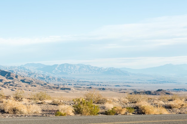 View of the Death Valley National park during Winter.