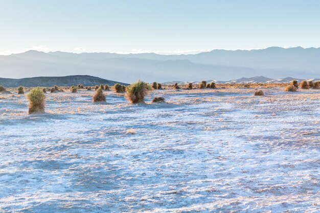 View of the Death Valley National park during Winter.